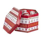 Set 14 ornamente brad Craciun polistiren hartie multicolora &Oslash;7,5 cm