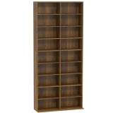 HOMCOM Rafturi pentru CD și DVD 18 compartimente capacitate max. 640 CD/360 DVD/430 Blu-ray 78,5 x 24 x 175 cm nuc &icirc;nchis | Aosom Romania
