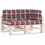 Perne pentru canapea din paleți, 3 buc., roșu, model carouri, vidaXL