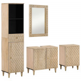 VidaXL Set mobilier de baie, 4 piese, lemn masiv de mango