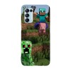Husa compatibila cu Oppo A76, Viceversa, model Hunting for creepers Minecraft, Silicon, TPU, Transparent, Carcasa
