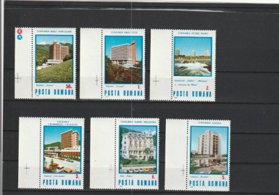ROMANIA 1986 LP 1155 STATIUNI BALNEO-CLIMATERICE SERIE MNH NESTAMPILATA foto