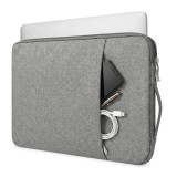 Cumpara ieftin Geanta Laptop 13"-14" iUni, Material Textil Impermeabil, Anti-zgarieturi, Anti-socuri, Buzunar extern, Gri