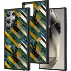 Hus&Auml; pentru samsung galaxy s25 ultra, dc cobalt marble, protec&Egrave;ie camer&Auml;, anti&Egrave;oc, design slim, galben - multicolor