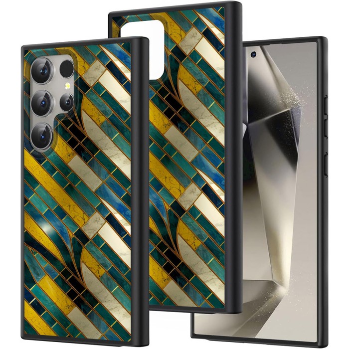 Hus&Auml; pentru samsung galaxy s25 ultra, dc cobalt marble, protec&Egrave;ie camer&Auml;, anti&Egrave;oc, design slim, galben - multicolor