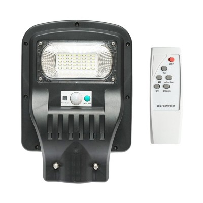 Lampa solara LED iluminat stradal 50W, 6500K, IP65 cu panou solar, senzor de miscare si telecomanda Breckner Germany foto