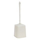 Perie WC Plastic Diamond Ecru 40cm, M&acirc;ner Antiderapant, Suport Perie Baie, Design Elegant