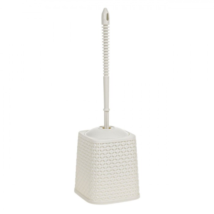 Perie WC Plastic, Model Diamond, M&acirc;ner Antiderapant, Ecru, 40 cm