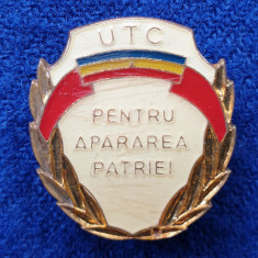 Insigna UTC - PENTRU APARAREA PATRIEI - alama - anii 1970