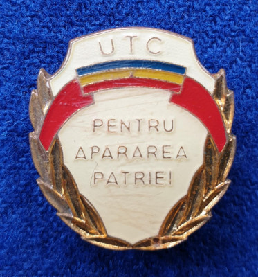 Insigna UTC - PENTRU APARAREA PATRIEI - alama - anii 1970 foto