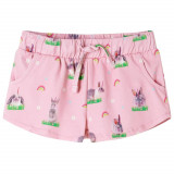 Pantaloni scurți pentru copii cu șnur roz deschis 140, vidaXL
