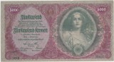 Bancnotă Austria 5000 Kronen 1922, seria 1049, număr 20027