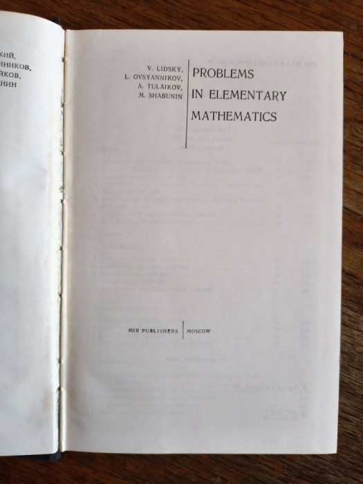 Problems in Elementary Mathematics - V. Lidsky, ... / R7P2S