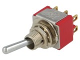 Comutator basculant DPDT ON-ON C&amp;K, 2 poziții, IP40, 100000 cicluri