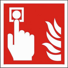 Indicator Apasa in caz de incendiu(2) - Semn Protectia Muncii foto