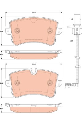 TRW GDB1866 set placute frana,frana disc foto