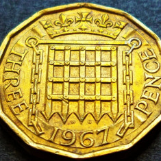 Moneda 3 (Three) PENCE - ANGLIA, anul 1967 *cod 2233 B