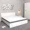 Dormitor Roxana Alb cu Pat matrimonial 160 cm x 200 cm Dulap 3 usi 123 cm x 192 x 48 cm si Noptiere 44 cm x 32 cm x 23 cm