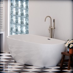 Cada Freestanding, Semi-ovala, Acril, Alba, 150&times;72&times;60 Cm ModernLight Concept