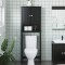 vidaXL Depozitare deasupra toaletei &bdquo;BERG&rdquo; negru 60x27x164,5 cm lemn