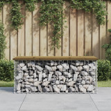 VidaXL Bancă grădină, design gabion, 103x44x42 cm, lemn pin impregnat