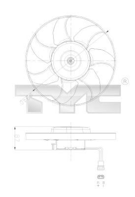 Ventilator, radiator VW TRANSPORTER IV bus (70XB, 70XC, 7DB, 7DW, 7DK) (1990 - 2003) TYC 837-0025 foto