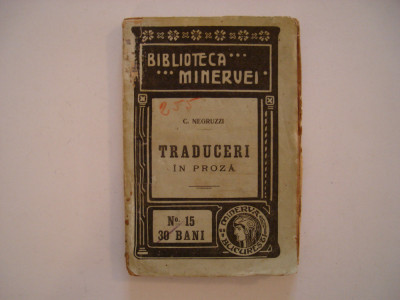 Traduceri in proza - C. Negruzzi (1908) foto