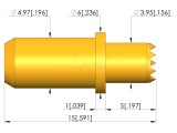 Ac de testare aurit, 5A, diametru v&acirc;rf 4 mm