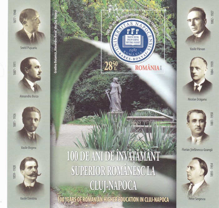 100 ANI DE INVATAMANT LA CLUJ-NAPOCA,COLITA, MNH,2019,Lp.2259a, ** ROMANIA