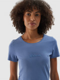 Tricou slim din bumbac organic pentru femei - albastru, 4F Sportswear
