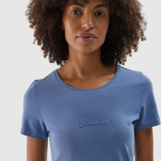 Tricou slim din bumbac organic pentru femei - albastru