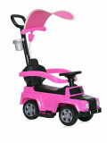 Masinuta de teren X-Treme cu maner parental si copertina pink, Lorelli