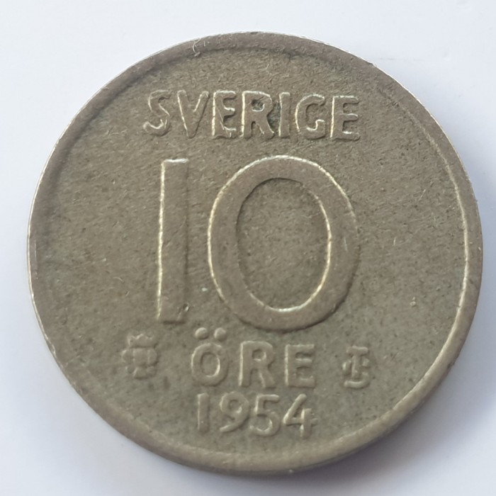 Suedia 10 &ouml;re 1954 argint