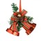 Clopoței Decorativi Crăciun, Model Funda Carouri, Culoare Roșu-Verde, Dimensiuni 15x8x15cm, 90% Plastic, 10% Poliester