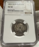1 Leu 1881V Argint, Romania, NGC AU58