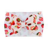 Bentita lata cu funda si imprimeu - Model 24 (Marime Disponibila: 6-12 luni