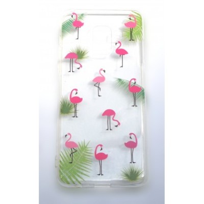 Husa Silicon Ultra Slim, Model Flamingo, Samsung A530 Galaxy A8 2018, Roz Blister foto
