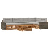 vidaXL Set de canapele de exterior 6 pcs Natural și gri deschis 3383399