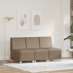 Unitate Sofa Modulară Fără Brațe 3 pcs Cappuccino
