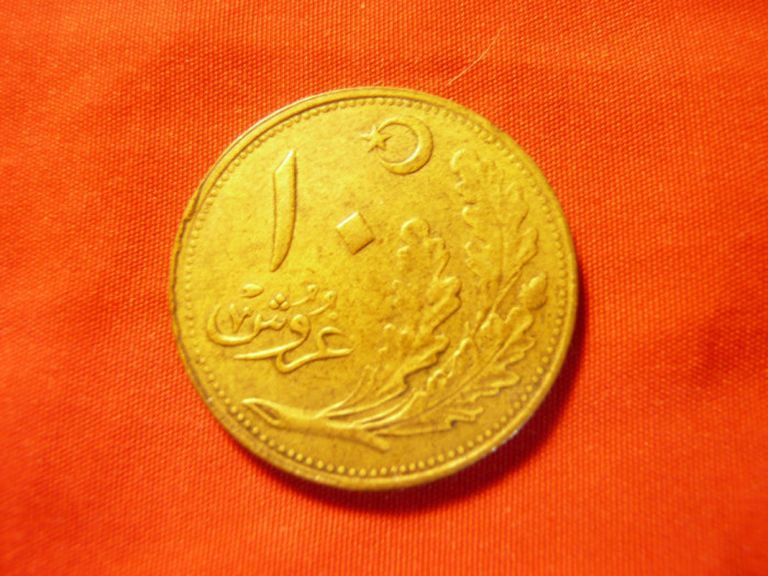 Moneda Turcia 10 kurus 1341 - Anul Hegirei , cal. f.buna