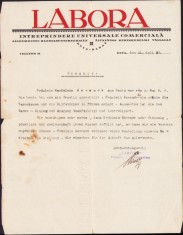 HST A1431 Act antet Labora &icirc;ntreprindere comercială Deta Timiș 1926
