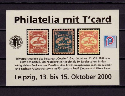 ✅(V31) Germania 2000, bloc oficial Expo.Fila. Leipzig ,dupa marci &amp;quot;Courier&amp;quot;1892 foto