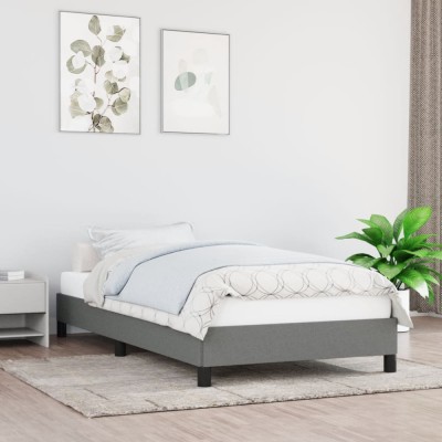 vidaXL Cadru de pat fără saltea, gri &amp;icirc;nchis, 90x200 cm, textil 346689 foto