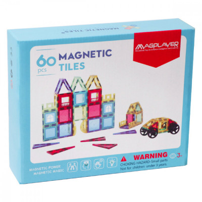 Set de constructie magnetic 3D - 60 piese foto