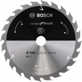 Bosch Disc Standard for Wood, 165x20mm, 24T, special pentru circulare cu acumulator - 3165140958325