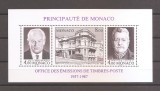 Monaco 1987 - 50 de ani de emitere de Timbre in Monaco (colita dantelata.), MNH, Nestampilat