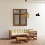 Set mobilier de gradina cu perne, 5 piese, lemn masiv pin GartenMobel Dekor, vidaXL