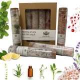 Himalayan Bath Salt JoyNest&reg;, Set Exclusiv de 4 Fiole Sare de Himalaya, Petale si Uleiuri Esentiale Naturale