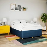 VidaXL Cadru de pat fără saltea, albastru, 140x200 cm, textil