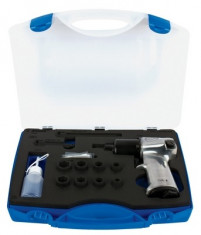 Pistol pneumatic Unior si set de capete pentru chei tubulare 3/8 &amp;quot; in cutie de plastic foto